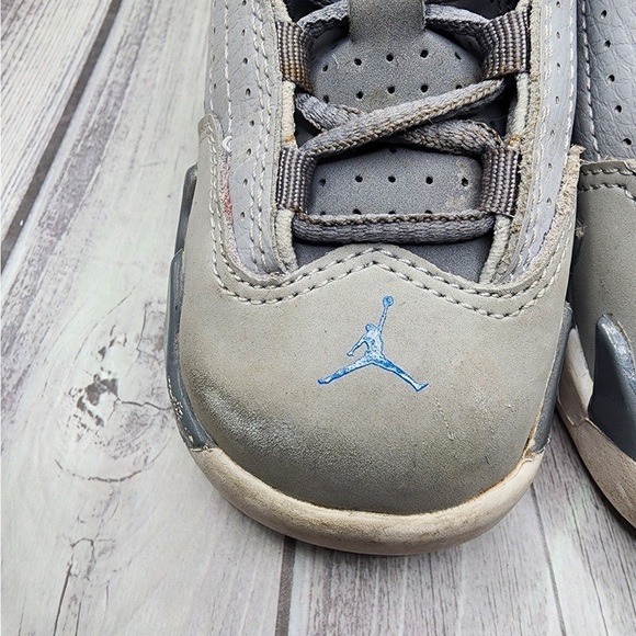 312093-004 Air Jordan Retro 14 XIV Wold Grey/White/Sport Blue Infant Toddler 4C - Picture 7 of 8